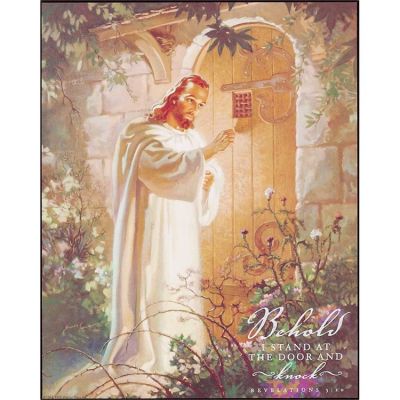 Plaque MDF Behold I Stand at the Door And Knock, Revelation 3:20, 2pk - 603799097666 - PLK810-1930