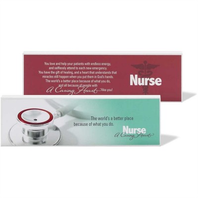 Plaque MDF Caring Heart Nurse 8x2.5in. White Edges (Pack of 2) - 603799536059 - DPLK38-139