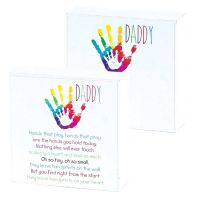 Plaque MDF Daddy-Hands that Play, Hands that Pray (Pack of 2)