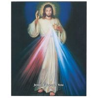 Plaque MDF Divine Mercy Jesus 8 x 10" Black Edges (Pack of 2)
