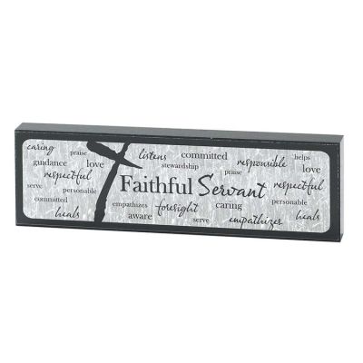 Plaque MDF Faithful Servant 8 x 2.5in. 5/8in Thick (Pack of 2) - 603799579353 - DPLK83-148