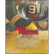 2pk -Plaque MDF Firefighter by Alda Maria 3/4in Thick Brown Edges (Pack of 2)