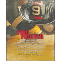 Plaque MDF Firefighter by Alda Maria 3/4in Thick Brown Edges 2pk