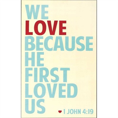 Plaque MDF First We Love Because He First Loved Us - 603799580663 - PLK1117-1739