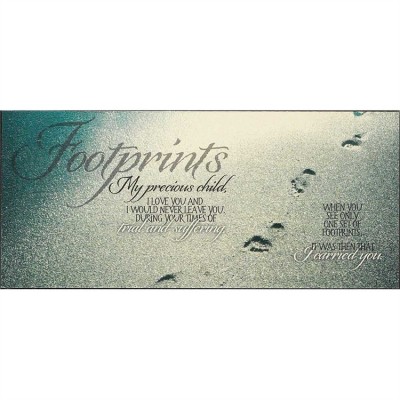 Plaque MDF Footprints It Was Then That I Carried You (Pack of 2) - 603799447157 - PLK511-118 Plaque MDF Footprints It Was Then That I Carried You (Pack of 2) - 603799447157 - PLK511-118