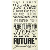 Plaque MDF For I Know The Plans Jeremiah 29:11 Pack of 2