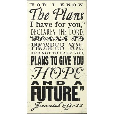 Plaque MDF For I Know The Plans Jeremiah 29:11 Pack of 2 - 603799498647 - PLK815-127
