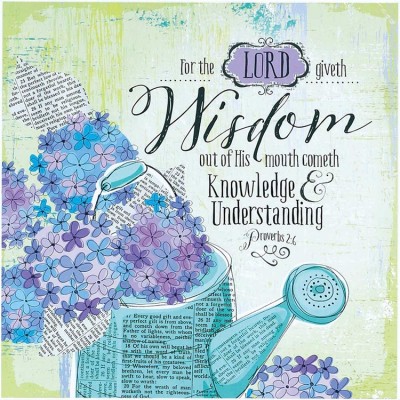 Plaque MDF For The Lord Giveth Proverbs 2:6 by Suzanne Cruise 2pk - 603799207737 - PLK1010-128