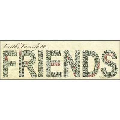 Plaque MDF Friends-faith, Family and Friends By Lauren Rader- Verse - 603799522410 - PLK618-1120