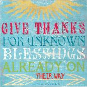 Plaque MDF Give Thanks For Unknown Blessings, 12x12in. White Edges
