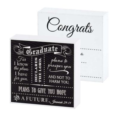 Plaque MDF Graduate For I Know the Plans Jeremiah 29:11 (Pack of 2) - 603799094221 - DPLK33-143