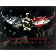 Plaque MDF Greater Love Hath No Man, American