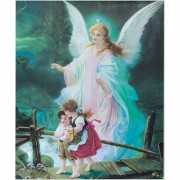 Plaque MDF Guardian Angel 10 x 12" Light Gray Edges