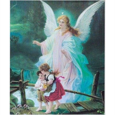 Plaque MDF Guardian Angel 10 x 12" Light Gray Edges - 603799087193 - PLK1012-1844