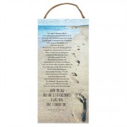 2pk -Plaque MDF Jute Hanger Footprints 6 x 12" (Pack of 2)