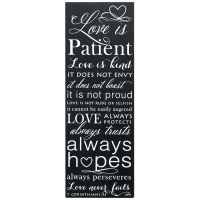 Plaque MDF Love Is Patient 5 x 14 inch (Pack of 2)