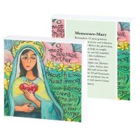 Plaque MDF Mary-Memorare 4 x 4 inch Double Sided (Pack of 2)