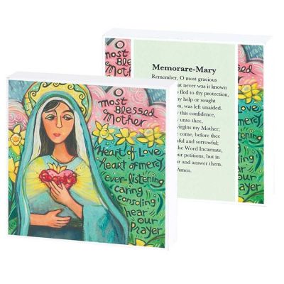 Plaque MDF Mary-Memorare 4 x 4 inch Double Sided (Pack of 2) - 603799584760 - DPLK44-138