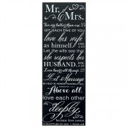 2pk -Plaque MDF Mr. & Mrs. 5 x 14 inch (Pack of 2)