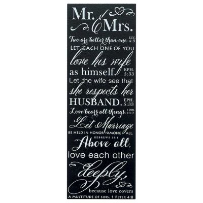 Plaque MDF Mr. & Mrs. 5 x 14 inch (Pack of 2) - 603799579957 - PLK514-100