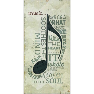 Plaque MDF Music Soothes The Mind 9 x 18in. Brown Edges - 603799087209 - PLK918-1868