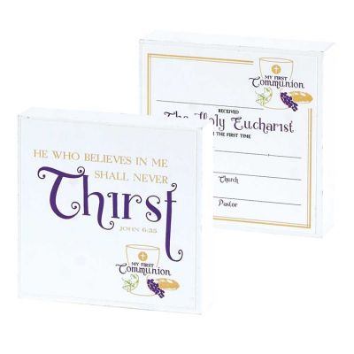 Plaque MDF My First Communion 3x3in. (Pack of 2) - 603799006484 - DPLK33-137