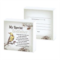 2pk -Plaque MDF My Special Godfather 3x3 inch - 1 inch thick (Pack of 2)