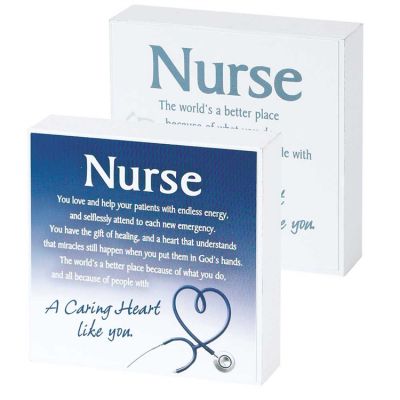 Plaque MDF Nurse-A Caring Heart 4x4in. Double Sided (Pack of 2) - 603799109765 - DPLK44-161