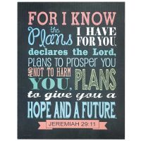 Plaque MDF Plans To Prosper You, Jeremiah 29:11, 11 x 14"