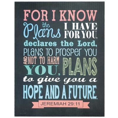 Plaque MDF Plans To Prosper You, Jeremiah 29:11, 11 x 14" - 603799587365 - PLK1114-1835
