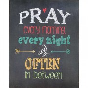 2pk -Plaque MDF Pray Every Morning, Every Night 8 x 10" (Pack of 2)