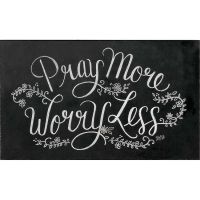 Plaque MDF Pray More Worry Less 13 x 8" Black Edges (Pack of 2)