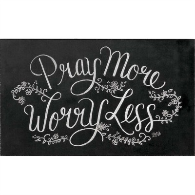 Plaque MDF Pray More Worry Less 13 x 8" Black Edges (Pack of 2) - 603799580892 - PLK813-1758 Plaque MDF Pray More Worry Less 13 x 8" Black Edges (Pack of 2) - 603799580892 - PLK813-1758