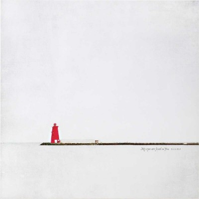 Plaque MDF Red Lighthouse Psalm 141:8 By Magaret Morrisey - 603799552103 - PLK2424-1465