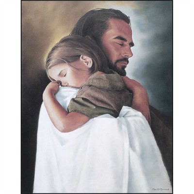 Plaque MDF Security Jesus Holding Child - 603799515702 - PLK1114-1085
