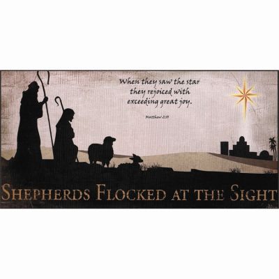 Plaque MDF Shepherds Saw the Star and Rejoiced Matthew 2:10 - 603799394697 - CHPLK816-850