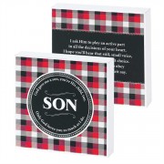 2pk -Plaque MDF Son-God Gave Me a Son 4x4in. Double Sided (Pack of 2)