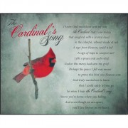 2pk -Plaque MDF The Cardinal's Song 10 x 8" - Black Edges (Pack of 2)
