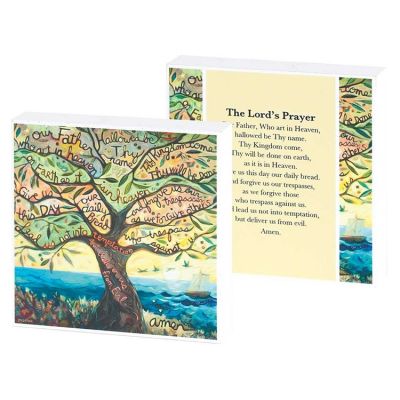 Plaque MDF The Lord s Prayer 4 x 4 inch Double Sided (Pack of 2) - 603799584555 - DPLK44-135