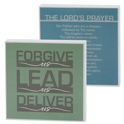 Plaque MDF The Lords Prayer Double Sided 4 x 4 inch (Pack of 2) - 603799000116 - DPLK44-149