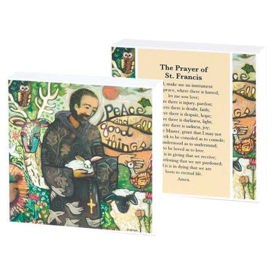 Plaque MDF The Prayer to St. Francis Double Sided (Pack of 2) - 603799584531 - DPLK44-133