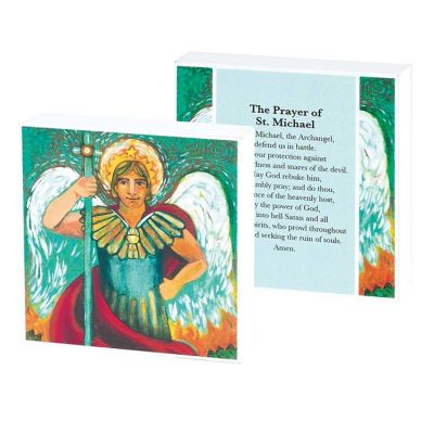Plaque MDF The Prayer to St. Michael Double Sided (Pack of 2) - 603799584548 - DPLK44-134