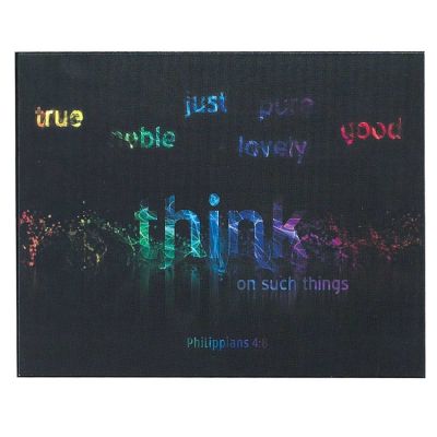 Plaque MDF Think About such Things Philippians 4:8 (Pack of 2) - 603799587303 - PLK108-1827