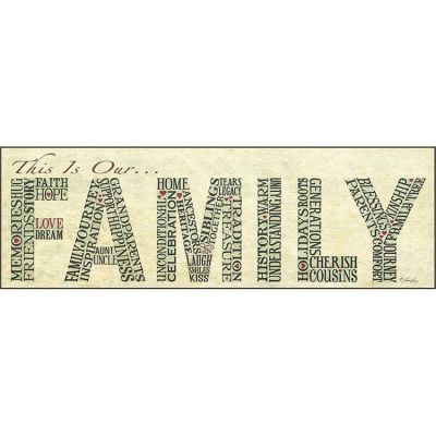 Plaque MDF This Is Our Family 18 x 6" By Lauren Rader - 603799522403 - PLK618-1119