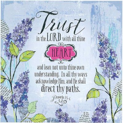 Plaque MDF Trust In The Lord Proverbs 3:5,6 by Suzanne Cruise 2pk - 603799207775 - PLK1010-130