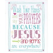 Plaque MDF Wash Your Hands & Say You Prayers 2pk
