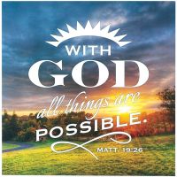 Plaque MDF With God All Things Are Possible, Matthew 19:26 (Pack of 2)