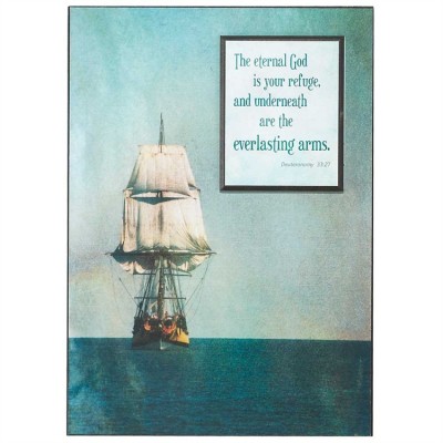 Plaque Medium  Everlasting Arms  Deuteronomy 33:27 - Brown Edges - 603799590174 - SPLK1014-1858