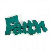 Plaque Metal Antique Blue Faith