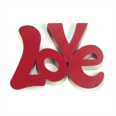 Plaque Metal Antique Red Love - 603799566797 - MWP-1318-302 Plaque Metal Antique Red Love - 603799566797 - MWP-1318-302